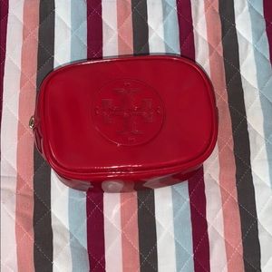 TORY BURCH RED COSMETIC BAG